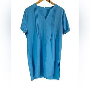 Blue Short Sleeve long Top